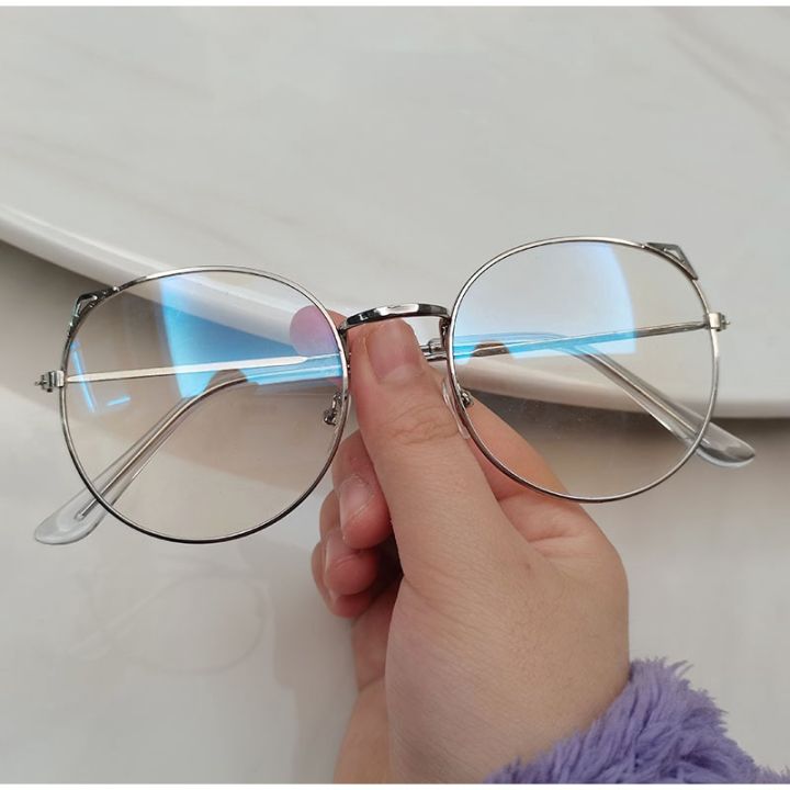 magic789-แว่นตาป้องกันแสงสีฟ้าเลนส์ใสรูปหูแมวสีชมพู