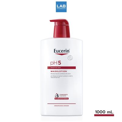 Eucerin pH5 Sensitive Skin Wash Lotion 1000 ml. ยูเซอริน พีเอช5 เซ็นซิทีฟ สกิน วอชโลชั่น ครีมอาบน้ำสำหรับฟื้นบำรุงเกราะปกป้องผิวให้แข็งแรง 1000 มล.