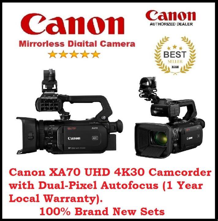Canon XA70 UHD 4K30 Camcorder with DualPixel Autofocus (1 Year Local
