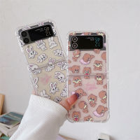 Sasmung Z เคสฝาพับ3 Galaxy Z Flip 4 5G,ภาพแมวน่ารักป้องกันการขีดข่วนเคสป้องกันแข็งทึบฝาครอบโทรศัพท์กันกระแทกสำหรับ Samsung Galaxy Z Flip 4