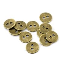 100 PCs Antique Bronze 2 Holes Sewing Metal Buttons For Handmade Garment Bag DIY Scrapbooking Accessories 11 mm(3/8") Dia. New Haberdashery