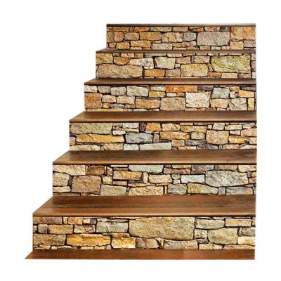 3D Stair Sticker Murals Wall Decal-Vintage Landscape Staircase Sticker Mural Tile Step Stair Risers Sticker Removable Peel and Stick Stair Decal Wall Stickers