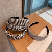 【cw】 Fashion Houndstooth Hair Bands for Wide-brimmed Headband Bezel Headwear Hoop Accessories