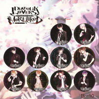 10pcsset 2.6inch Anime Badge DIABOLIK LOVERS Anime Sakamaki Ayato Kanato Laito Shu Reiji Subaru Kimono Brooch Badge Anime Fans