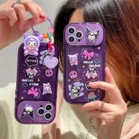 Sanrio Kuromi เคสโทรศัพท์,เคสมือถือกระจกแต่งหน้ามีจี้ตุ๊กตาประดับ3มิติเคสสำหรับไอโฟน14 13 12 11 Pro Max XR XS MAX 8X7