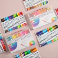 【CC】﹍❏☎  12-120 Colores Pens Markers Set Painting Manga Highlighter  School Supplies Korean Stationery