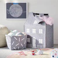 INS Swiss Style Toys House Storage Bag Wool Felt Home Decoration for Clothes Doll and Kids Bauble Organize Box