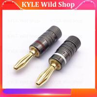 KYLE Wild Shop 1 pair/ 2 pair 4MM Banana Jack Plug adapter Straight Pre Amplifier Gold Plated Connector solder free Audio Speaker q1