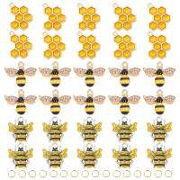 Alloy Enamel Pendants Bees Yellow 18.5x22x5mm Hole: 1.8mm