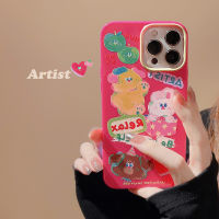 เคส Apple iPhone 14/13/12/11/X/x/xr เคสโทรศัพท์มือถือการ์ตูนลูกสุนัขกระต่ายน่ารักกราฟฟิตี14 Plus ซิลิโคนเคสโทรศัพท์มือถือ12 Mini จิตรกรรมภาพการ์ตูนมันวาว13 Pro Max เคสป้องกันโทรศัพท์มือถือสีแดงกุหลาบล้อมรอบอย่างสมบูรณ์ป้องกัน-เคสนิ่มฤดูใบไม้ร่วง