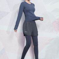 Yoga pants since waist and buttock running the spring and autumn period and the fitness of pants quick-drying breathable false two tight sports trousersTH