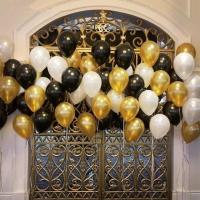 15pcs/lot 10 inch Tiffany Gold Black Latex Helium Balloons Wedding Birthday Baby Shower Party Decor Supplies Kids Toy air globos Balloons