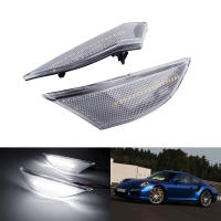 ANGRONG 2X White Clear LED Side Marker Repeater Light สำหรับ Porsche 911 Cayman ster 2012-15