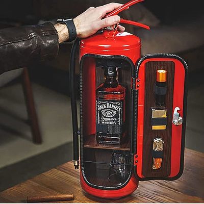 Fire Extinguisher Mini Wine Storage Box Novelty Creative Metal Bar Party Supplies Mens Gifts Christmas Souvenirs 2022 New