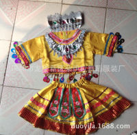 【cw】 Childrens Day Performance Costumes Ethnic Performance Wear Children Dancing Dress Girls Yi Miao Performance Wear New ！