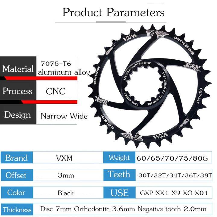 vxm-mtb-gxp-bicycle-crankset-fixed-gear-crank-34t-36t-38t-40t-chainring-chainwhee-for-sram-gx-xx1-x1-x9-gxp-pedivela-offset-3mm