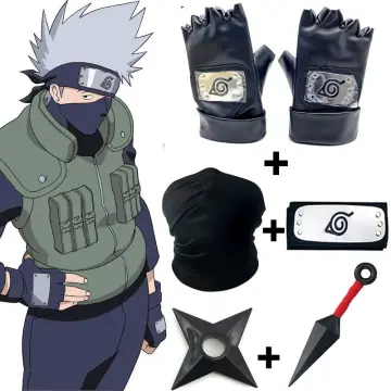 Naruto Kunai and Shuriken Set Weapon Pack Gloves Shoes Headbands Necklace  ABS Cosplay Toy Figures Anime Ring Toys Kids Gift
