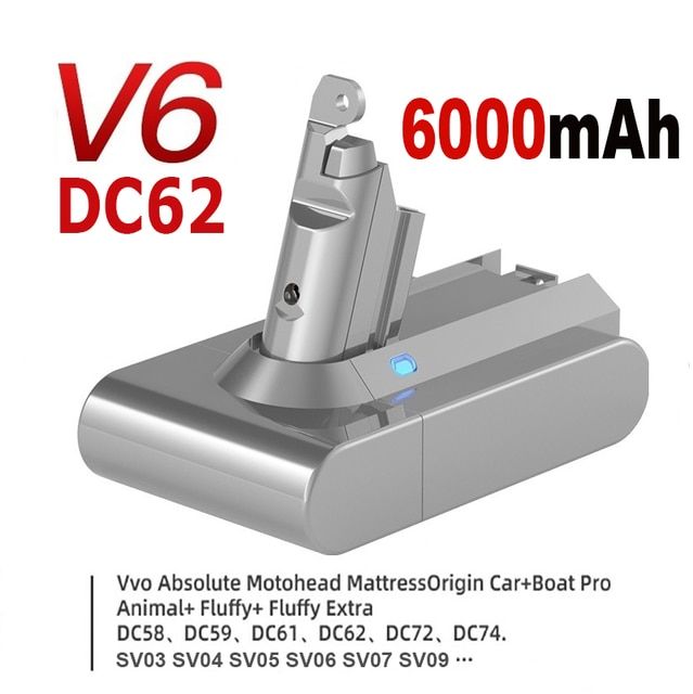 For Dyson 6000mAh V6 V7 V8 V10 Rechargeable Bateria SV10 SV11 SV12