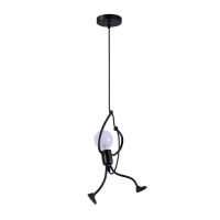 Black Little Pendant Light, Creative Metal Hanging Lamp, Ceiling Lamp for Bedroom Kids Room Dining Room, 220V, E27