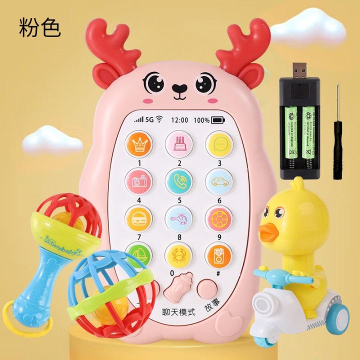 babies-can-chew-gum-baby-simulation-mobile-phone-children-music-toys-early-education-puzzle-story-machine-rechargeable-telephone