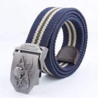 【YF】 Mens Metal Buckle Waist Belts Pattern Canvas Outdoor Jean Accessories Leisure Breathable