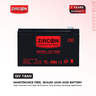 แบตเตอรี่แห้ง 12V 7.8Ah ZIRCON ของแท้ พร้อมใช้งาน รับประกัน 1 ปีเต็ม !!