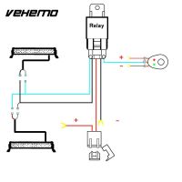 Vehemo Connecting 2 LED Wiring Harness Kit Line Set Fuse Relay Car Tuning for Copper Line Headlight Wiring Professional