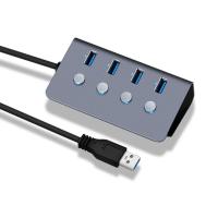 [HOT HAIXWLXKWW 589] ตัวแยกการถ่ายโอนข้อมูลแล็ปท็อปพร้อมสวิตช์เปิด/ปิด USB 3.0 Hub Expander 4พอร์ต