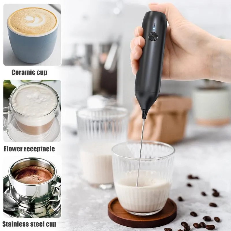 Handheld Milk Frother Electric Coffee Frother Rechargeable Electric Whisk  15000rmp Powerful Drink Mixer Milk Foamer Milk Foamer Milk Frother for Coffee  Handheld Milk Frother ILADA