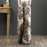 ZANZEA Women S Elastic เอวกางเกงยาว2023 Vintage พิมพ์กางเกงขาม้าฤดูใบไม้ร่วง Pantalon Casual Palazzo Turnip 7