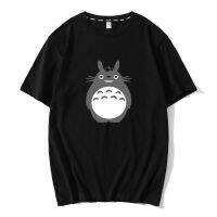 อะนิเมะ Totoro น่ารักการ์ตูนแมวพิมพ์เสื้อยืดแขนสั้นฝ้าย TEE คู่ด้านบน