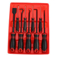 9pcs Scraper Hook Pick ชุดเครื่องมือ Red Oil Seal Gasket PULLER Kit O-ring Remover สำหรับอุปกรณ์ซ่อมรถยนต์