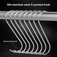 10Pcs/Set Useful S Shaped Hooks Widely Applied Meat Hooks Sharp Tip Easy to Use Stainless Steel Butcher Hook