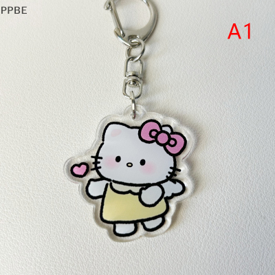 PPBE พวงกุญแจตัวการ์ตูน Kuromi Hello Kitty ของฉัน Melody Cinnamoroll Kawaii keyring กรณีกระเป๋าเป้สะพายหลังตกแต่งจี้ของเล่น