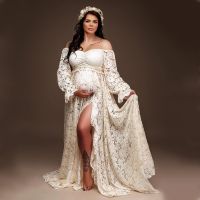 【DT】hot！ Boho Maternity Photo Shoot Photograpy Outfit Sets 2 1 Pregnancy Dresses Photography