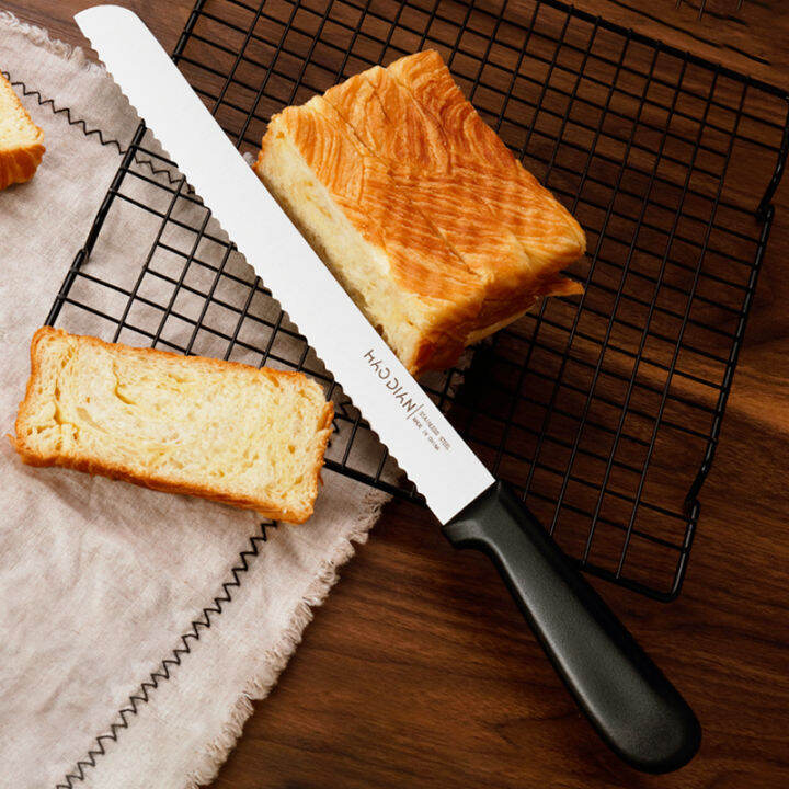 Cake knife stainless steel serrated knife does not drop slag slicing