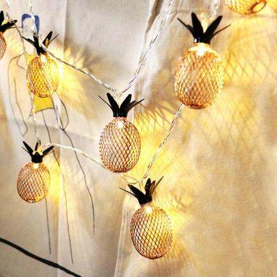 【✆New✆】 wangshenghui กันน้ำ10/20 Led สีบรอนซ์วินเทจสับปะรดไฟ Led กลางคืนห้องนั่งเล่นอุปกรณ์ตกแต่งห้องนอนสาย Led สำหรับ Xmas Party