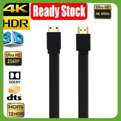 3D ไปยังสาย HDMI 4K ความเร็วสูงสำหรับกล้องแท็บเล็ตโปรเจ็คเตอร์แล็ปท็อป Type C Mini HDMI เป็น HDMI สายสั้น