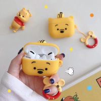 Winnie The Pooh AirPods สำหรับ2021 New Apple Airpods 3ไร้สายบลูทูธสำหรับ Airpods Pro 2 1 Soft ชาร์จกล่องกระเป๋า