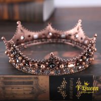 Vintage Full Circle Round Geometric Beads Pearl Hair Crowns Unisex Men Woman Bridal Tiaras Wedding Hair Accessories