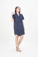 QueenCows ชุดให้นม Peller Cotton Dress Shirt (Navy)