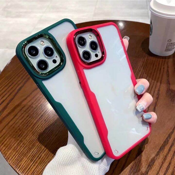 012-เคสใสกันกระแทก-oppo-realme-9i-9pro-9proplus-c35-c12-c15-c25-c11-c20-realme50aprime-ขอบสีหลังใส-acrylic-case