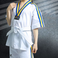 ฤดูร้อนเทควันโดเครื่องแบบศิลปะการต่อสู้ Dobok Tae Kwon ทำคอวีคาราเต้ MMA สาธิตทีมแขนสั้นสำหรับเด็กและผู้ใหญ่