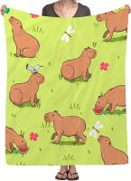 XZX180305  Capybara Flannel โยนผ้าห่มสัตว์น่ารักรูปแบบน้ำหนักเบาสบาย Super Soft ผ้าห่มสำหรับโซฟาเตียงโซฟา