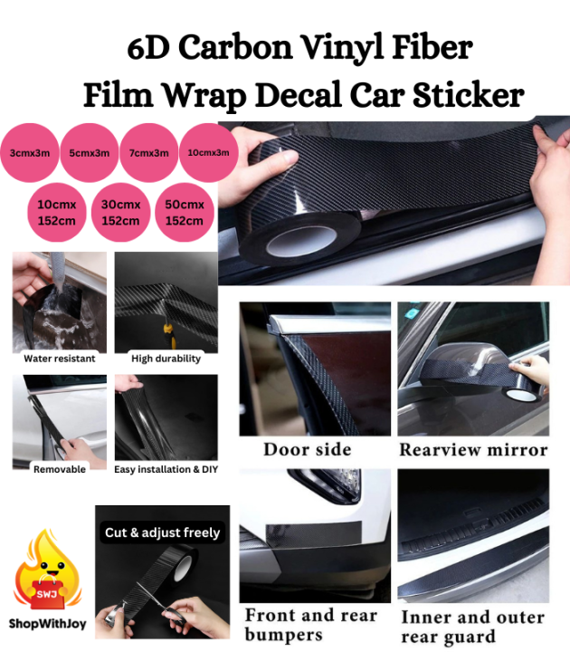 【ShopWithJoy】6D Carbon Fiber Sticker Carbon Vinyl Sticker Film Wrap ...