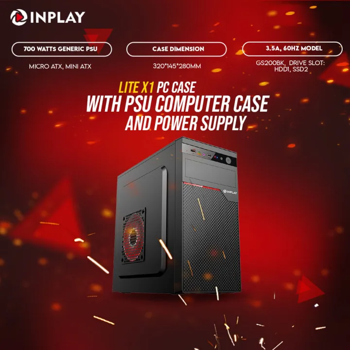 Inplay Lite X1 | Computer Case with Power Supply | Inplay by EJD ...