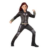 Child Black Widow Costume Jumpsuit Fancy Dress Girls Superhero Halloween Carnival Cosplay Costumes For Kids Size S To L