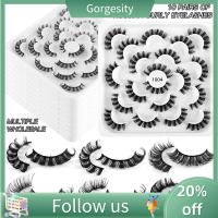 GORGESITY ขนตาปลอมตัวต่อขนตา10คู่นำมาใช้ใหม่ได้ดูเหมือนเป็นปุย D Curl ขนตาปลอมปลอมแถบขนตารัสเซีย