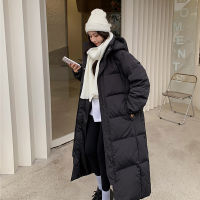 【cw】2022 Winter New Korean Style Loose down Cotton-Padded Coat for Women Hooded below-the-Knee Long Thickened Cotton Coat Puffer Jacket Coat ！