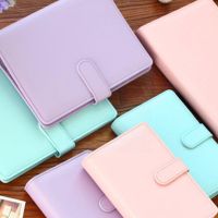 【jw】♨  Color A6 6 Binder Pu Clip-on Notebook Leather Loose Kawaii Notebooks Stationery Cover M6k1